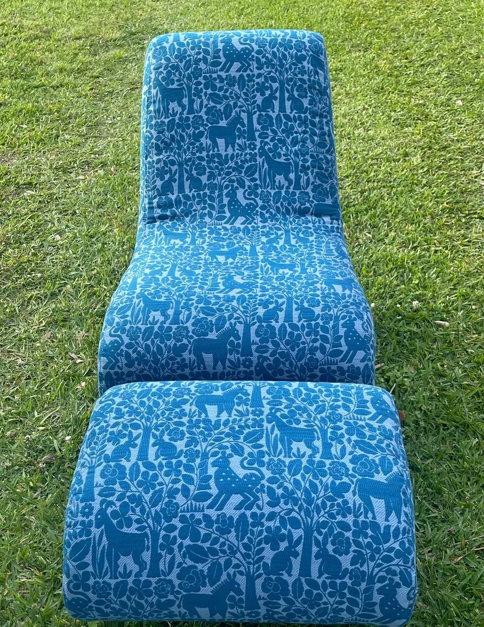 Teal patterned chaise lounge — Lafayette LA